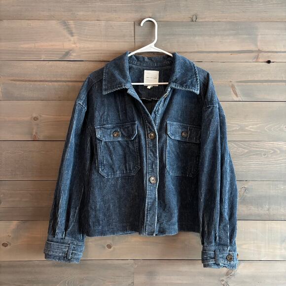 Avec Les Filles Jackets & Blazers - AVEC LES FILLES | Blue Corduroy Cropped Jacket Sz Medium